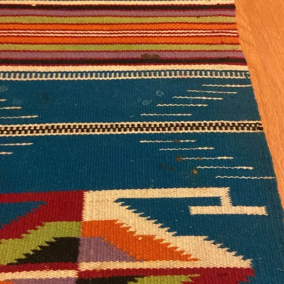 Otegas weaving shop runner Vintage blue purple orange red green white black (1)